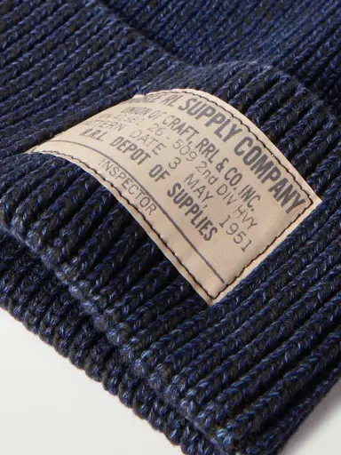 RRL Logo-Appliquéd Ribbed Cotton Beanie - Men | Thumbnail 3 RRL Logo-Appliquéd Ribbed Cotton Beanie - Men | Thumbnail 3