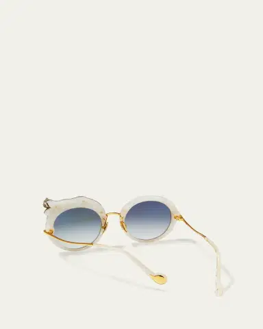 Anna-Karin Karlsson Rose et la Roue Round Crystal-Embellished Leopard Sunglasses | Thumbnail 2 Anna-Karin Karlsson Rose et la Roue Round Crystal-Embellished Leopard Sunglasses | Thumbnail 2