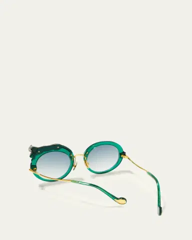Anna-Karin Karlsson Rose et la Roue Round Crystal-Embellished Leopard Sunglasses | Thumbnail 7 Anna-Karin Karlsson Rose et la Roue Round Crystal-Embellished Leopard Sunglasses | Thumbnail 7