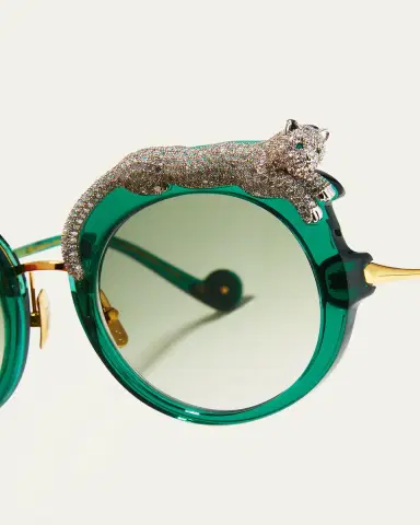 Anna-Karin Karlsson Rose et la Roue Round Crystal-Embellished Leopard Sunglasses | Thumbnail 8 Anna-Karin Karlsson Rose et la Roue Round Crystal-Embellished Leopard Sunglasses | Thumbnail 8