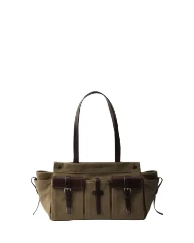 Prada Cotton Canvas Shoulder Bag | Thumbnail 1 Prada Cotton Canvas Shoulder Bag | Thumbnail 1