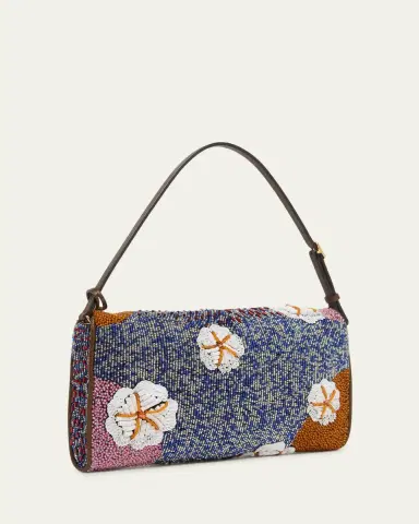 Valentino Garavani DeVain Floral Beaded Top-Handle Bag | Thumbnail 3 Valentino Garavani DeVain Floral Beaded Top-Handle Bag | Thumbnail 3