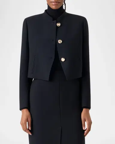Akris Kadet Short Wool Jacket | Thumbnail 4 Akris Kadet Short Wool Jacket | Thumbnail 4