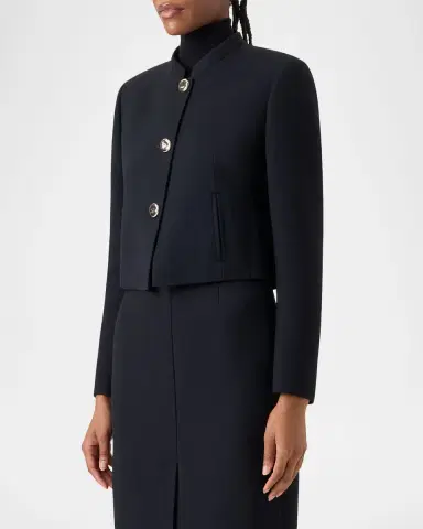 Akris Kadet Short Wool Jacket | Thumbnail 6 Akris Kadet Short Wool Jacket | Thumbnail 6