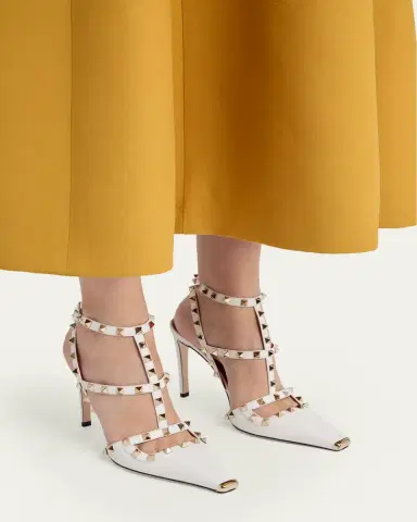 Valentino Garavani 100mm Rockstud Leather Ankle-Strap Pumps | Thumbnail 2 Valentino Garavani 100mm Rockstud Leather Ankle-Strap Pumps | Thumbnail 2