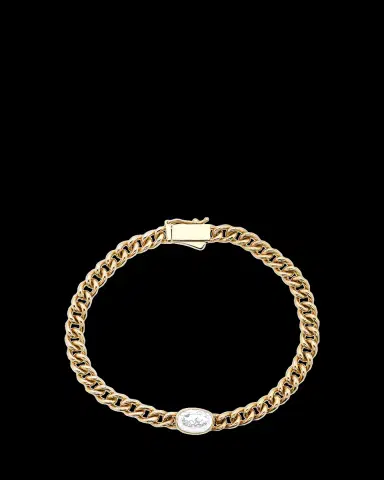 Moritz Glik 18K Yellow Gold Unidinho Oval Bracelet with Diamonds | Thumbnail 2 Moritz Glik 18K Yellow Gold Unidinho Oval Bracelet with Diamonds | Thumbnail 2