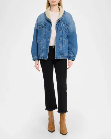 Isabel Marant Pimia Faux-Fur Lined Denim Jacket | Thumbnail 2 Isabel Marant Pimia Faux-Fur Lined Denim Jacket | Thumbnail 2