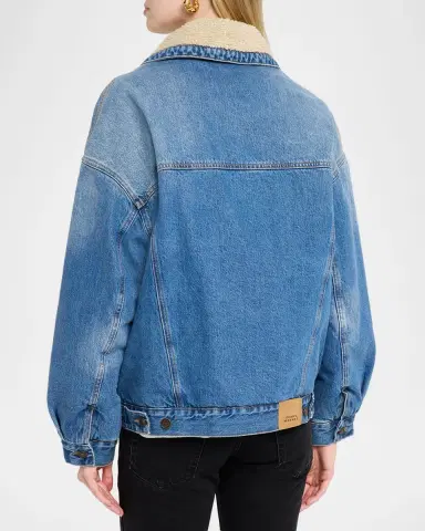 Isabel Marant Pimia Faux-Fur Lined Denim Jacket | Thumbnail 3 Isabel Marant Pimia Faux-Fur Lined Denim Jacket | Thumbnail 3