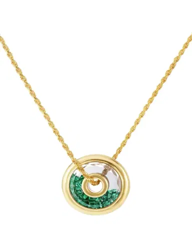 Moritz Glik 18k Yellow Gold Emerald Shaker Pendant Necklace | Thumbnail 1 Moritz Glik 18k Yellow Gold Emerald Shaker Pendant Necklace | Thumbnail 1