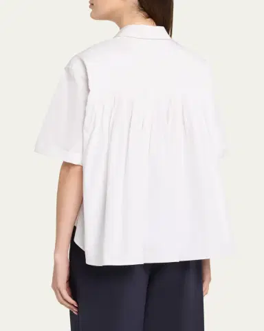 Lafayette 148 New York Pleated Cotton Shirt | Thumbnail 3 Lafayette 148 New York Pleated Cotton Shirt | Thumbnail 3