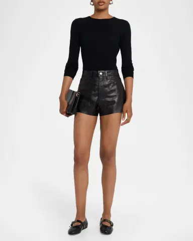 RE/DONE Leather A-Line Shorts | Thumbnail 2 RE/DONE Leather A-Line Shorts | Thumbnail 2