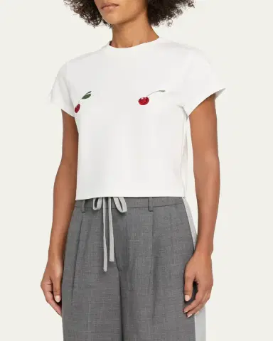 Monse Cheeky Cherry Short-Sleeve Crop Tee | Thumbnail 4 Monse Cheeky Cherry Short-Sleeve Crop Tee | Thumbnail 4