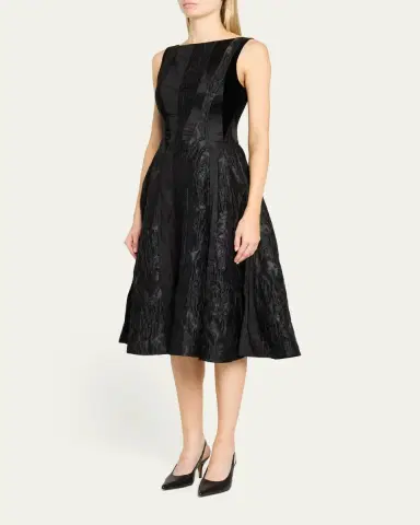 Jason Wu Collection Mixed-Media Patchwork Sleeveless Low-Back Midi Dress | Thumbnail 4 Jason Wu Collection Mixed-Media Patchwork Sleeveless Low-Back Midi Dress | Thumbnail 4