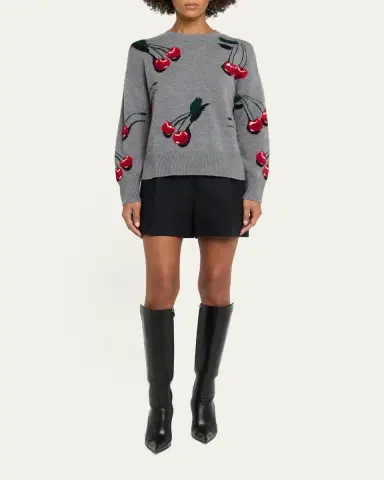 Monse Multi Cherry Wool Crewneck Sweater | Thumbnail 2 Monse Multi Cherry Wool Crewneck Sweater | Thumbnail 2