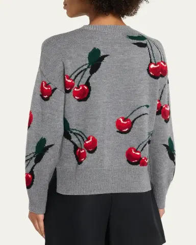 Monse Multi Cherry Wool Crewneck Sweater | Thumbnail 3 Monse Multi Cherry Wool Crewneck Sweater | Thumbnail 3