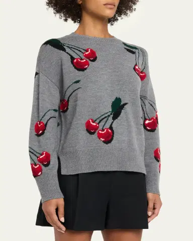 Monse Multi Cherry Wool Crewneck Sweater | Thumbnail 4 Monse Multi Cherry Wool Crewneck Sweater | Thumbnail 4
