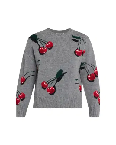 Monse Multi Cherry Wool Crewneck Sweater | Thumbnail 1 Monse Multi Cherry Wool Crewneck Sweater | Thumbnail 1