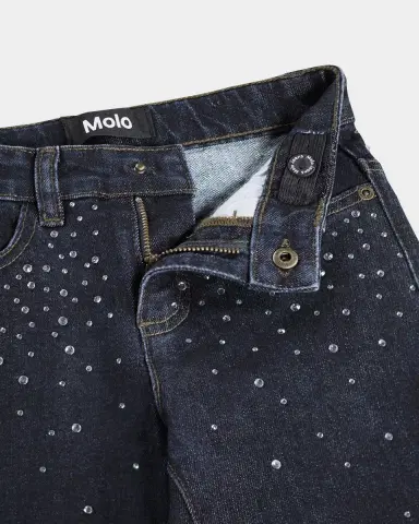 Molo Girl's Asta Rhinestone Wide-Leg Denim Jeans, Size 8-16 | Thumbnail 3 Molo Girl's Asta Rhinestone Wide-Leg Denim Jeans, Size 8-16 | Thumbnail 3