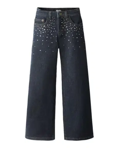 Molo Girl's Asta Rhinestone Wide-Leg Denim Jeans, Size 8-16 | Thumbnail 1 Molo Girl's Asta Rhinestone Wide-Leg Denim Jeans, Size 8-16 | Thumbnail 1