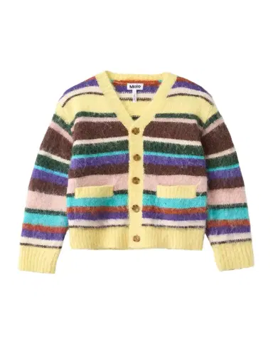 Molo Girl's Brutus Striped Wool-Blend Cardigan, Size 7-14 | Thumbnail 1 Molo Girl's Brutus Striped Wool-Blend Cardigan, Size 7-14 | Thumbnail 1