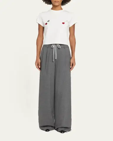 Monse Tailored Wool Combo Wide-Leg Sweatpants | Thumbnail 2 Monse Tailored Wool Combo Wide-Leg Sweatpants | Thumbnail 2