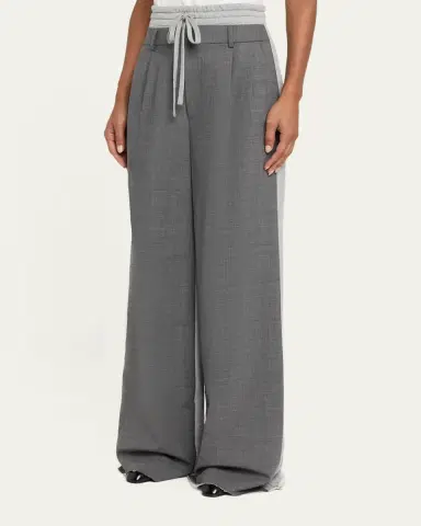 Monse Tailored Wool Combo Wide-Leg Sweatpants | Thumbnail 4 Monse Tailored Wool Combo Wide-Leg Sweatpants | Thumbnail 4