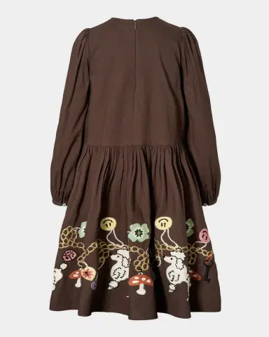 Molo Girl's Camma Embroidered Cotton Long-Sleeve Dress, Size 7-14 | Thumbnail 2 Molo Girl's Camma Embroidered Cotton Long-Sleeve Dress, Size 7-14 | Thumbnail 2