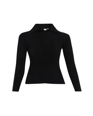 TOTEME Fitted Polo Cardigan | Thumbnail 1 TOTEME Fitted Polo Cardigan | Thumbnail 1