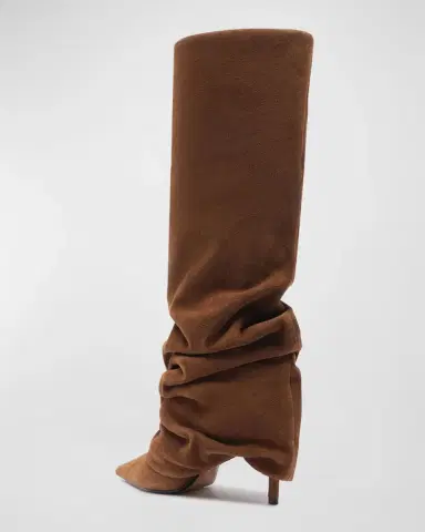 Schutz Mikki Up Cloak Draped Suede Knee-High Boots | Thumbnail 4 Schutz Mikki Up Cloak Draped Suede Knee-High Boots | Thumbnail 4