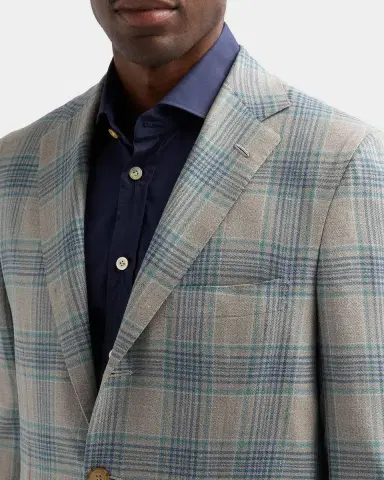 Kiton Men's Cashmere Plaid Single-Breasted Sport Coat | Thumbnail 5 Kiton Men's Cashmere Plaid Single-Breasted Sport Coat | Thumbnail 5