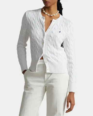 Polo Ralph Lauren Cable-Knit Cotton Crewneck Cardigan | Thumbnail 3 Polo Ralph Lauren Cable-Knit Cotton Crewneck Cardigan | Thumbnail 3