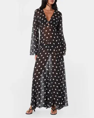 N/NICHOLAS Marella Polka Dot Sheer Maxi Dress | Thumbnail 4 N/NICHOLAS Marella Polka Dot Sheer Maxi Dress | Thumbnail 4