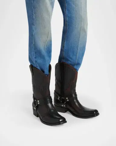 Versace Men's Nubuck Leather Western Boots | Thumbnail 2 Versace Men's Nubuck Leather Western Boots | Thumbnail 2