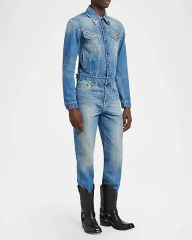 Versace Men's Nubuck Leather Western Boots | Thumbnail 3 Versace Men's Nubuck Leather Western Boots | Thumbnail 3