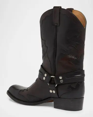 Versace Men's Nubuck Leather Western Boots | Thumbnail 4 Versace Men's Nubuck Leather Western Boots | Thumbnail 4