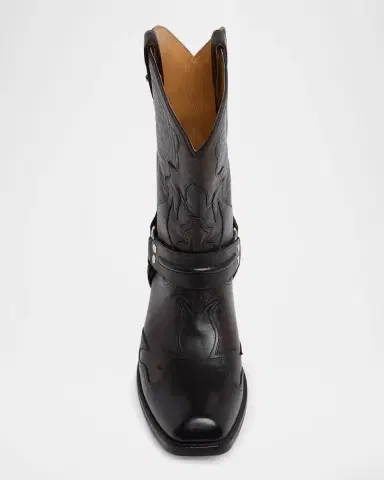 Versace Men's Nubuck Leather Western Boots | Thumbnail 6 Versace Men's Nubuck Leather Western Boots | Thumbnail 6