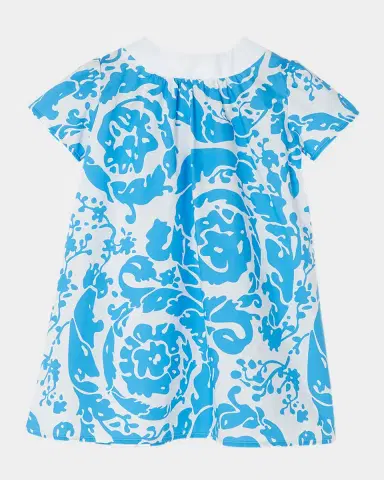 Versace Girl's Barocco Splash Cotton Poplin Dress, Size 12M-3 | Thumbnail 2 Versace Girl's Barocco Splash Cotton Poplin Dress, Size 12M-3 | Thumbnail 2