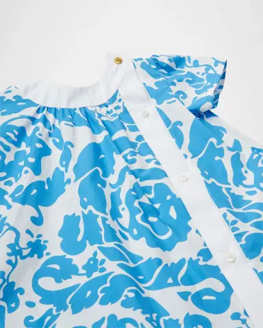 Versace Girl's Barocco Splash Cotton Poplin Dress, Size 12M-3 | Thumbnail 3 Versace Girl's Barocco Splash Cotton Poplin Dress, Size 12M-3 | Thumbnail 3
