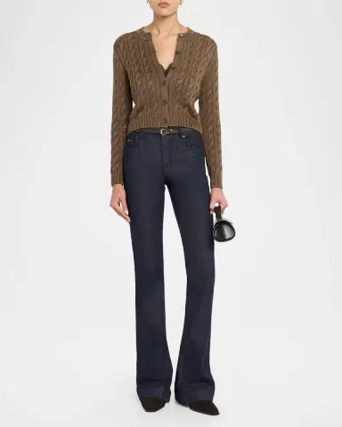 Ralph Lauren Collection Cable-Knit Silk Cropped Cardigan | Thumbnail 2 Ralph Lauren Collection Cable-Knit Silk Cropped Cardigan | Thumbnail 2