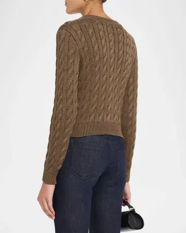 Ralph Lauren Collection Cable-Knit Silk Cropped Cardigan | Thumbnail 3 Ralph Lauren Collection Cable-Knit Silk Cropped Cardigan | Thumbnail 3