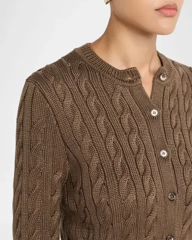 Ralph Lauren Collection Cable-Knit Silk Cropped Cardigan | Thumbnail 5 Ralph Lauren Collection Cable-Knit Silk Cropped Cardigan | Thumbnail 5