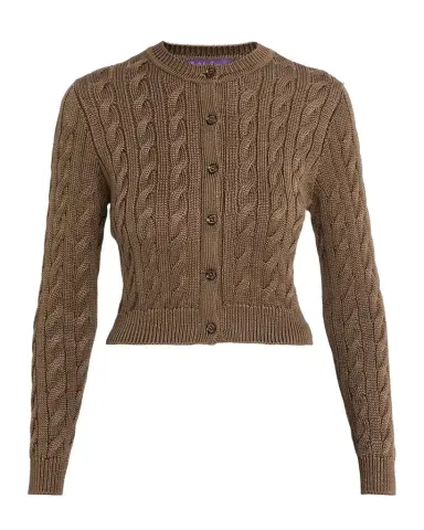 Ralph Lauren Collection Cable-Knit Silk Cropped Cardigan | Thumbnail 1 Ralph Lauren Collection Cable-Knit Silk Cropped Cardigan | Thumbnail 1