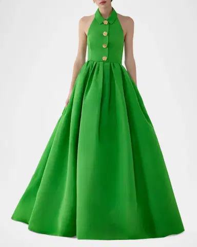 Carolina Herrera Collared Hatler Ball Gown | Thumbnail 2 Carolina Herrera Collared Hatler Ball Gown | Thumbnail 2