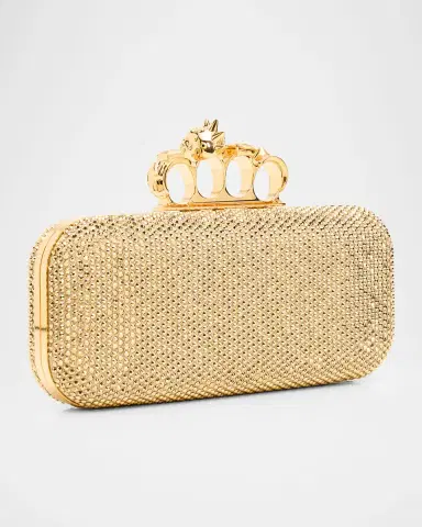 McQueen Crystal Leather Long Knuckle Clutch Bag | Thumbnail 2 McQueen Crystal Leather Long Knuckle Clutch Bag | Thumbnail 2