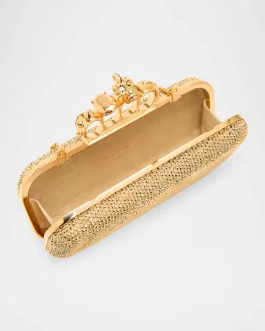 McQueen Crystal Leather Long Knuckle Clutch Bag | Thumbnail 3 McQueen Crystal Leather Long Knuckle Clutch Bag | Thumbnail 3