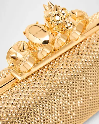 McQueen Crystal Leather Long Knuckle Clutch Bag | Thumbnail 4 McQueen Crystal Leather Long Knuckle Clutch Bag | Thumbnail 4