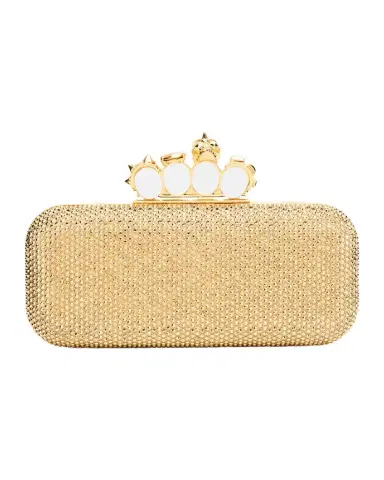 McQueen Crystal Leather Long Knuckle Clutch Bag | Thumbnail 1 McQueen Crystal Leather Long Knuckle Clutch Bag | Thumbnail 1