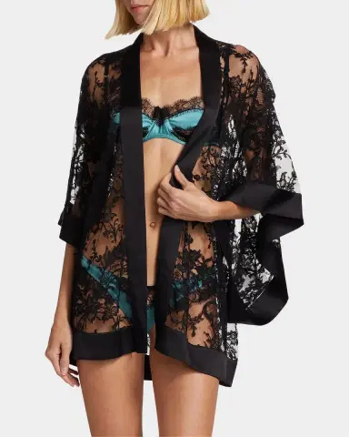Kiki de Montparnasse Camille Floral Lace Kimono Robe | Thumbnail 5 Kiki de Montparnasse Camille Floral Lace Kimono Robe | Thumbnail 5