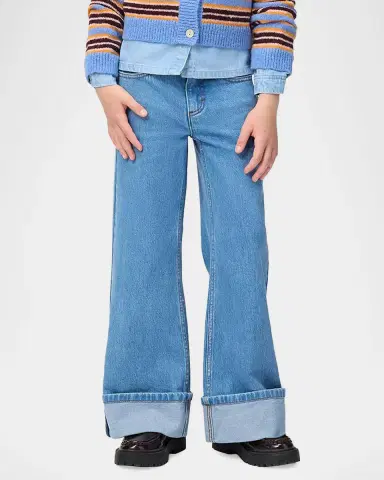 Molo Girl's Aleen Wide-Leg Jeans, Size 4-7 | Thumbnail 2 Molo Girl's Aleen Wide-Leg Jeans, Size 4-7 | Thumbnail 2