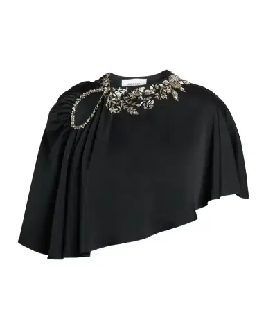 McQueen Floral Embroidered Asymmetric Cape | Thumbnail 1 McQueen Floral Embroidered Asymmetric Cape | Thumbnail 1